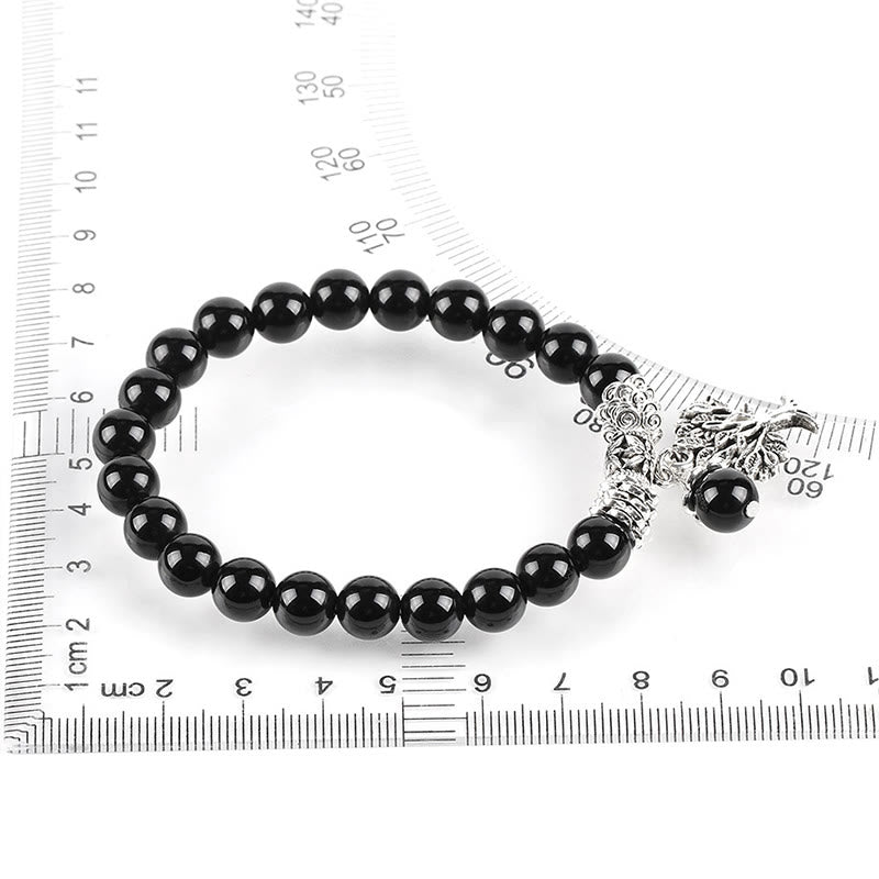 Fortune Jewel Natural Gemstone Tree of Life Lucky Charm Stretch Bracelet