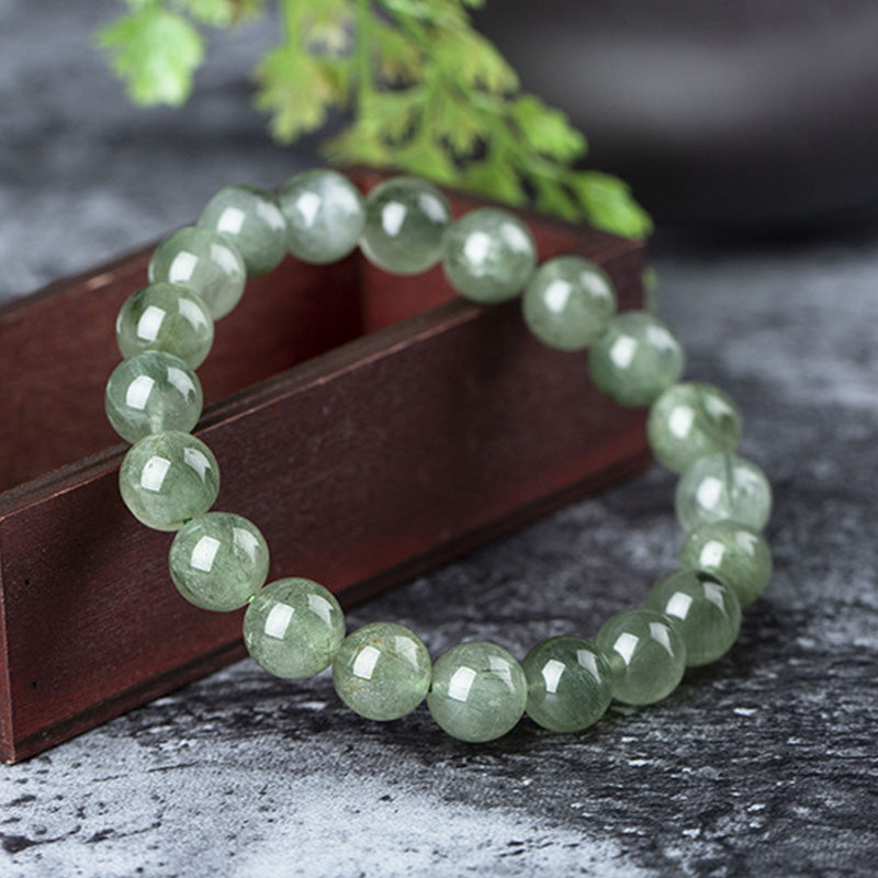 Fortune Jewel Natural Green Crystal Blessing Wealth Bracelet