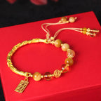 Fortune Jewel Natural Tiger Eye Citrine Abacus Charm Protection Bracelet