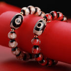 Fortune Jewel Tibetan Nine-Eye Dzi Bead Three-eyed Dzi Bead Liuli Glass Bead Wealth Bracelet