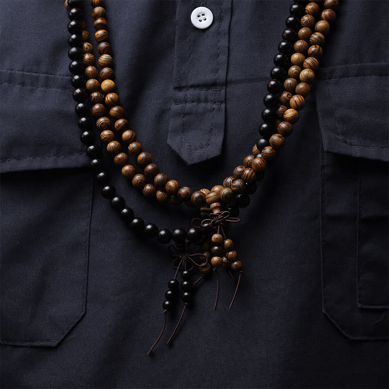 Fortune Jewel 108 Mala Beads Bracelet Prayer Meditation Sandalwood Elastic