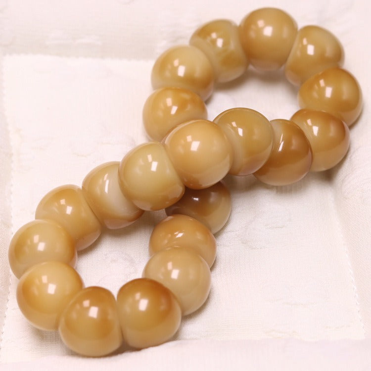 15mm Natural Garlic Bodhi Bracelet – Ultra Smooth Finish, Multi-Color Options