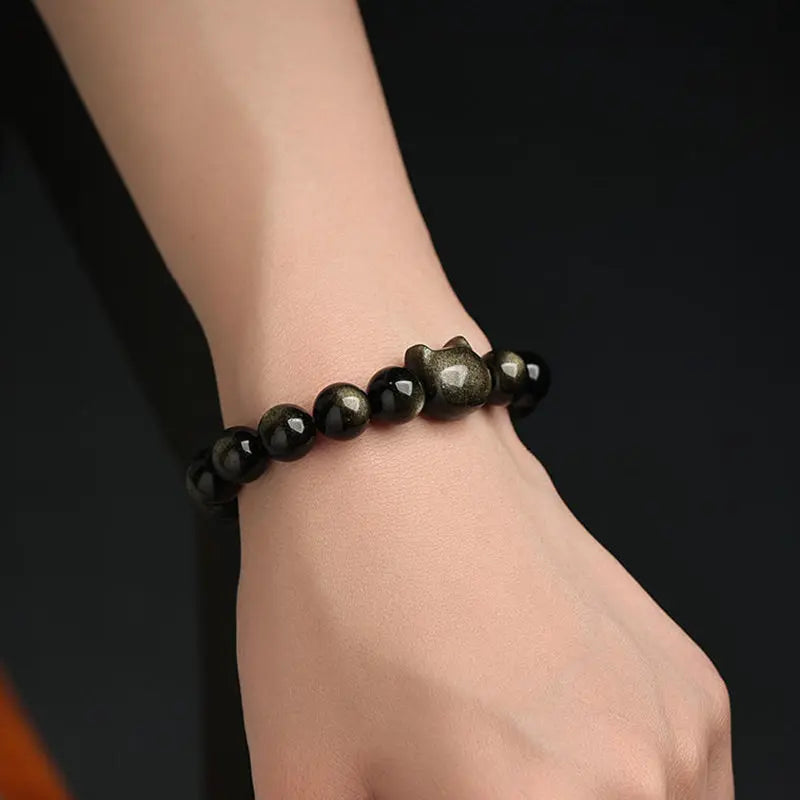 Fortune Jewel "All the best for Luck and Confidence" Lovely Cat Bracelet Includes Gift Message Card Fortune Jewel