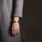 Fortune Jewel Vintage Handmade Texture Copper Brass Leather Wealth Bracelet Bangle