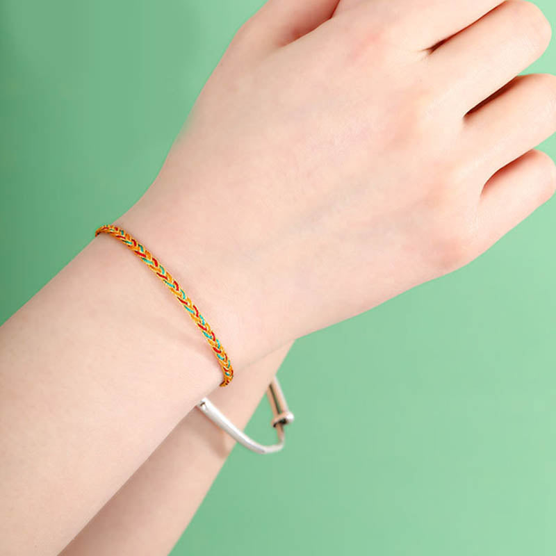 Fortune Jewel Handmade Multicolored Dragon Scale Pattern Braid String Bracelet