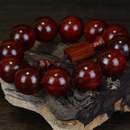 Fortune Jewel Tibetan Small Leaf Red Sandalwood Relaxation Bracelet