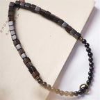 Fortune Jewel Tibet Ebony Wood Square Beads Peace Double Wrap Bracelet