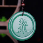 Fortune Jewel Green Aventurine Yin Yang Balance Necklace Pendant
