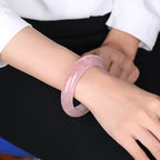 Fortune Jewel  Natural Rose Quartz Love Caring Bracelet Bangle