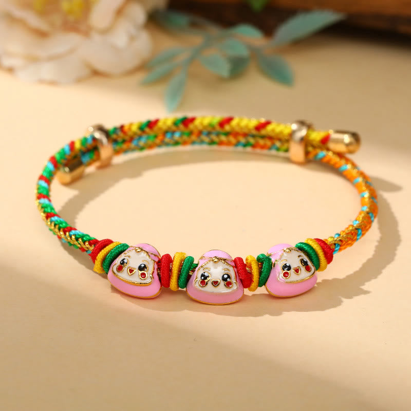 Fortune Jewel Colorful Rope Zongzi Pattern Luck Handmade Child Adult Bracelet