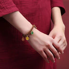 Fortune Jewel Tibetan Five God Of Wealth Thangka Luck Braid String Bracelet