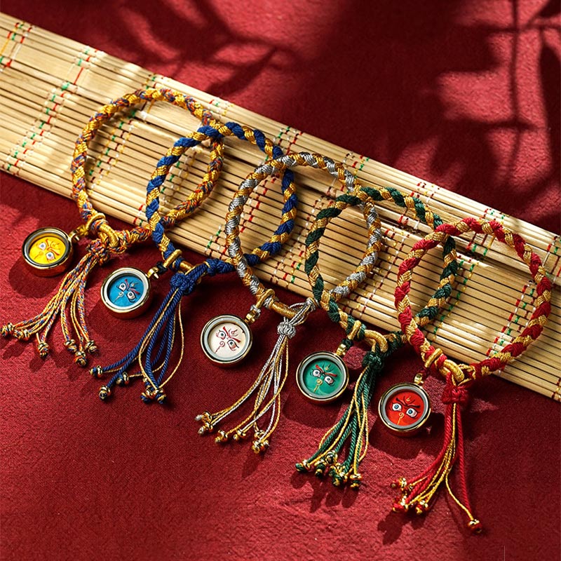 Fortune Jewel Handmade Tibetan Five God Of Wealth Dragon Scale Rope Luck Braid Bracelet