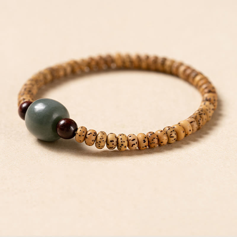 Fortune Jewel Bodhi Seed Small Leaf Red Sandalwood Wisdom Bracelet