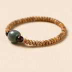 Fortune Jewel Bodhi Seed Small Leaf Red Sandalwood Wisdom Bracelet