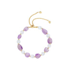 Fortune Jewel Amethyst Pink Crystal Black Rutilated Quartz Spiritual Awareness Bracelet