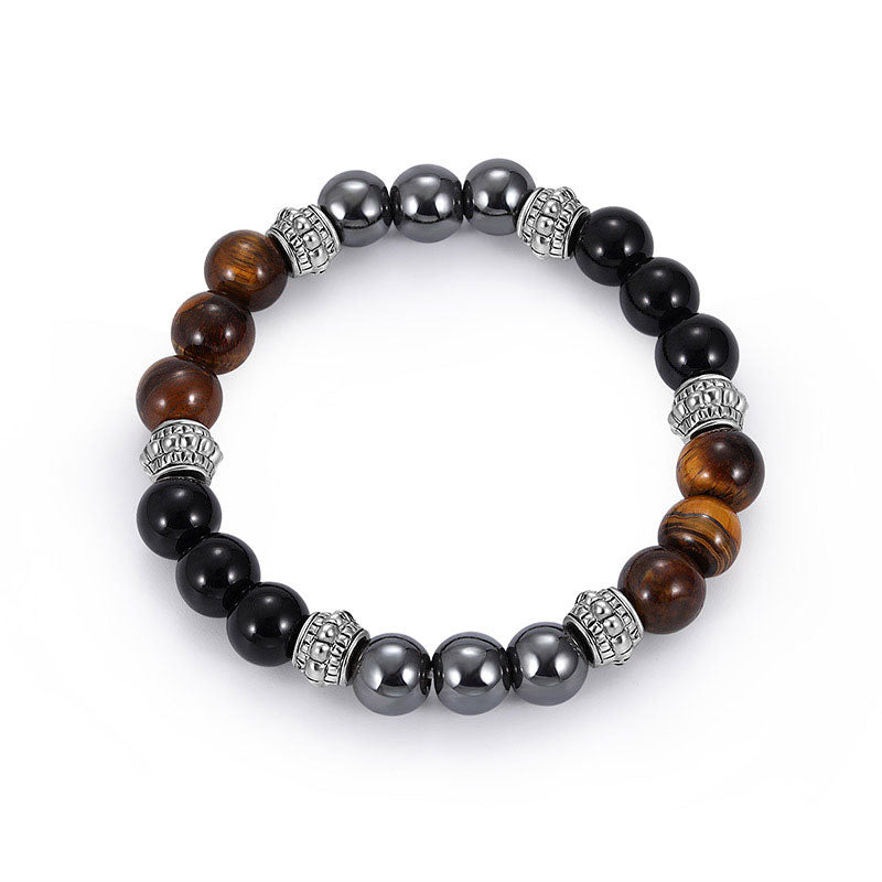 Fortune Jewel Tiger Eye and Hematite Good Luck and Healing Bracelet