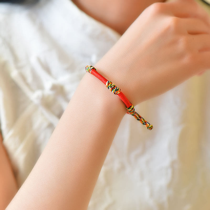 Fortune Jewel Tibetan Handmade Colorful King Kong Knot Lucky Protection Braid String Bracelet