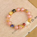 Fortune Jewel Tibetan Incense Ash Liuli Glass Bead Luck Protection Nine Tailed Fox Bracelet