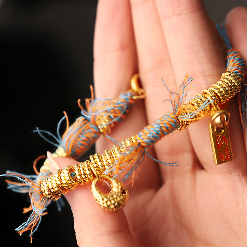 Fortune Jewel Handmade Tibetan Lucky Fortune Multicolored Rope Braid Bracelet