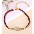 Fortune Jewel Garnet Jade Tourmaline Bead Passion Bracelet