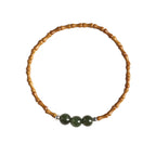Fortune Jewel Natural Olive Pit Bamboo Pattern Hetian Jade Beads Luck Bracelet