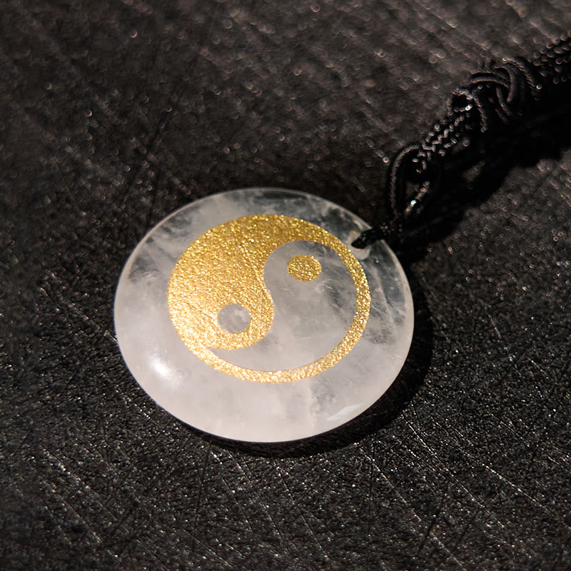 Fortune Jewel Various Crystal Amethyst Tiger Eye Green Aventurine Yin Yang Spiritual Necklace Pendant