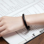 Fortune Jewel Tibetan Small Leaf Red Sandalwood Ebony Green Sandalwood Protection Bracelet Bangle