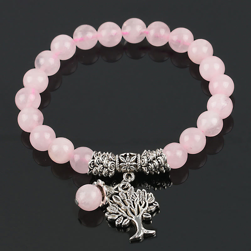 Fortune Jewel Natural Gemstone Tree of Life Lucky Charm Stretch Bracelet