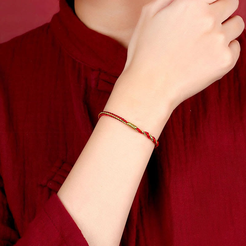 Fortune Jewel Handmade Chinese Zodiac Rabbit Rooster Rat Horse Dragon Protection Braid String Bracelet
