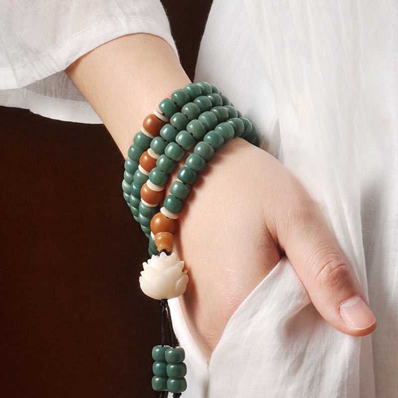 Fortune Jewel Lotus Cyan Bodhi Seed Success Bracelet Fortune Jewel