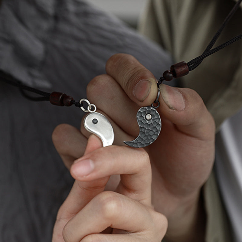 Fortune Jewel 990 Sterling Silver Yin Yang Balance Harmony Necklace Pendant Fortune Jewel
