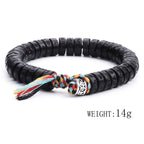 Fortune Jewel Tibetan Coconut Shell Beads Engraved Om Mani Padme Hum Mantra Happiness Bracelet
