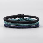Fortune Jewel Tibetan 3Pcs King Kong Knot Handcrafted Amulet Strength Bracelet