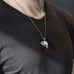 Fortune Jewel Elephant Pewter Titanium Steel Strength Necklace Pendant