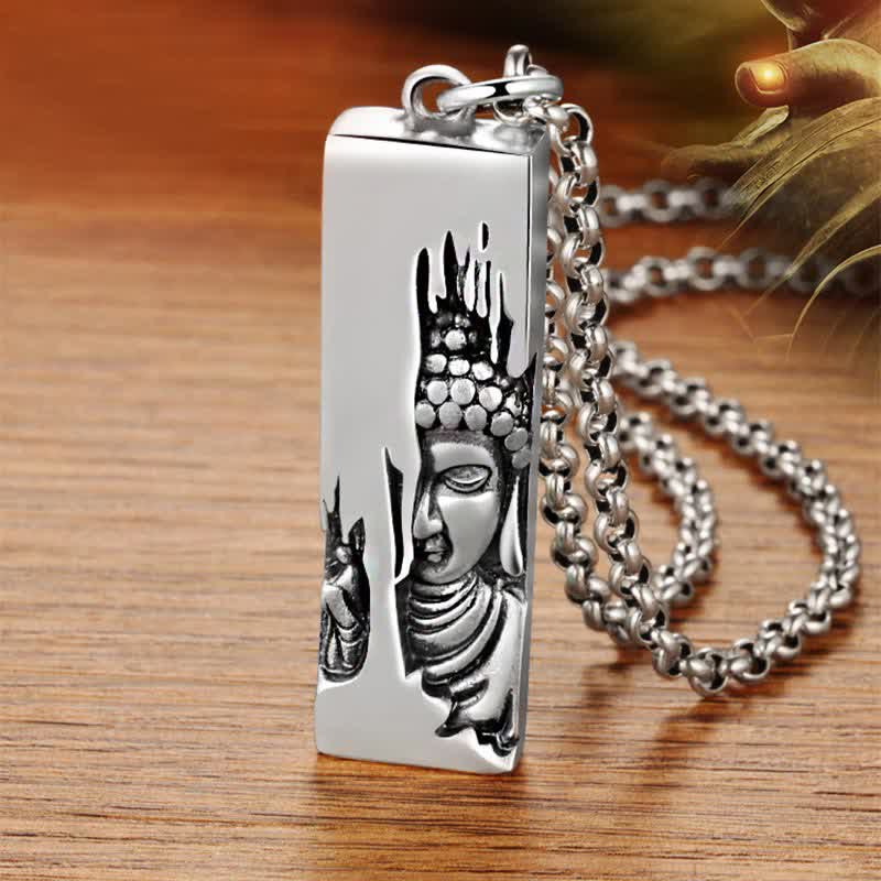 Fortune Jewel Tathagata Buddha Strength Protection Amulet Lucky Vintage Style Pendant Necklace Fortune Jewel