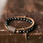 Fortune Jewel Rainbow Obsidian Copper Inner Peace Healing Double Layer Bracelet