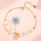 Fortune Jewel 925 Sterling Silver Hetian White Jade Cherry Blossom Protection Bracelet