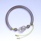 Fortune Jewel Natural Gray Agate Double Peace Buckle Balance Bracelet Bangle