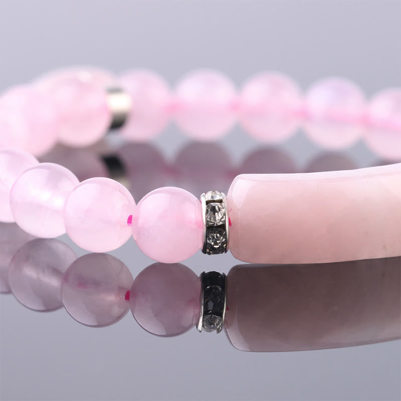 Fortune Jewel Natural Quartz Love Heart Healing Beads Bracelet