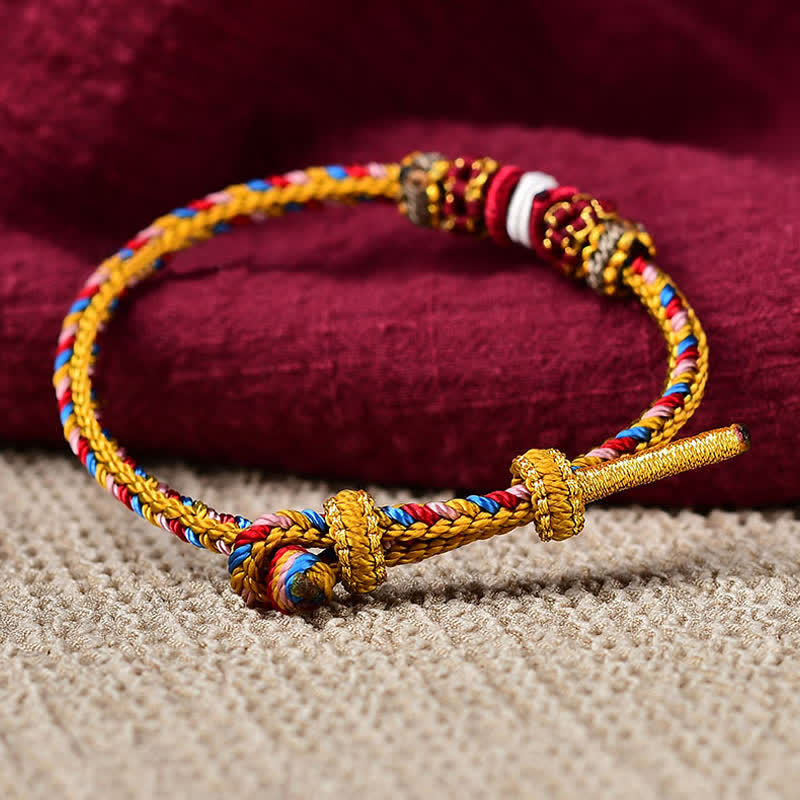 Fortune Jewel Handmade Dunhuang Color Luck Braid String Bracelet