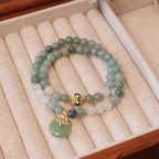 Fortune Jewel Single Double Layer Jade Peace Buckle Luck Bracelet