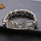 Fortune Jewel Retro Dragon Scale Pattern Engraved Protection Bracelet