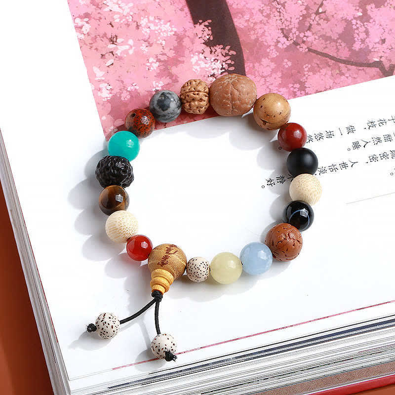 Fortune Jewel Bodhi Seed Agate Wisdom Harmony Wrist Mala Bracelet