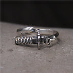925 Sterling Silver Samurai Sword Ring for Men