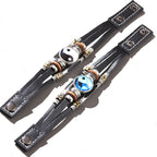 Fortune Jewel Yin Yang Leather Balance Bracelet