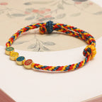 Fortune Jewel Handmade Dunhuang Color Thread Peace And Joy Protection Braid String Bracelet