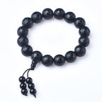 Fortune Jewel Tibet White Crystal Black Onyx Om Mani Padme Hum Meditation Bracelet