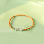 Fortune Jewel Natural Olive Pit Bamboo Pattern Hetian Jade Beads Luck Bracelet