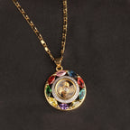 Fortune Jewel Colorful Zircon Copper Wealth Luck Rotation Bracelet Necklace Pendant