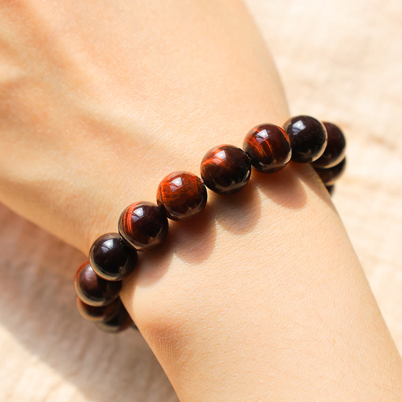 Fortune Jewel Natural Tiger Eye Healing Bead Bracelet